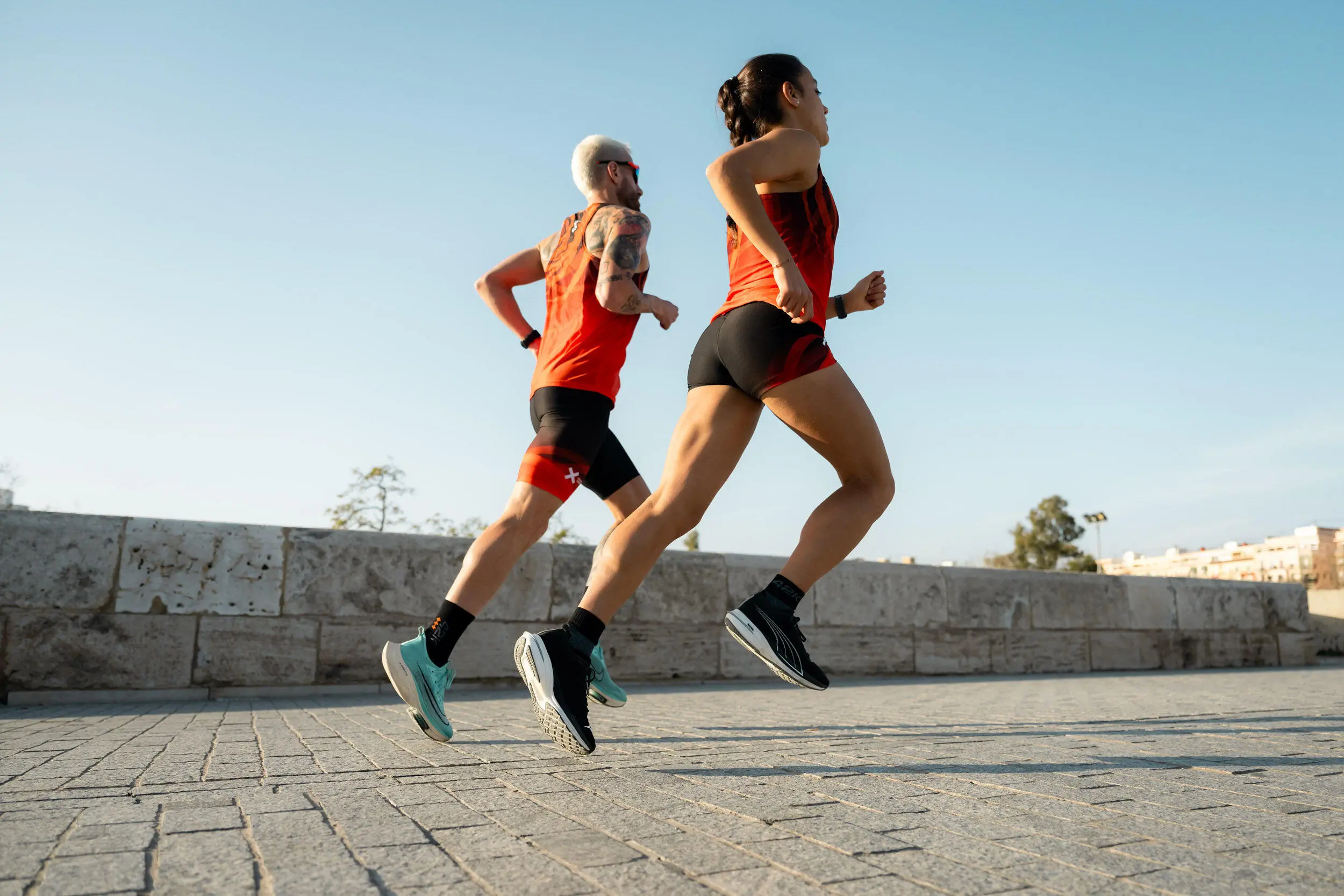 Couple outdoors healthy active lifestyle